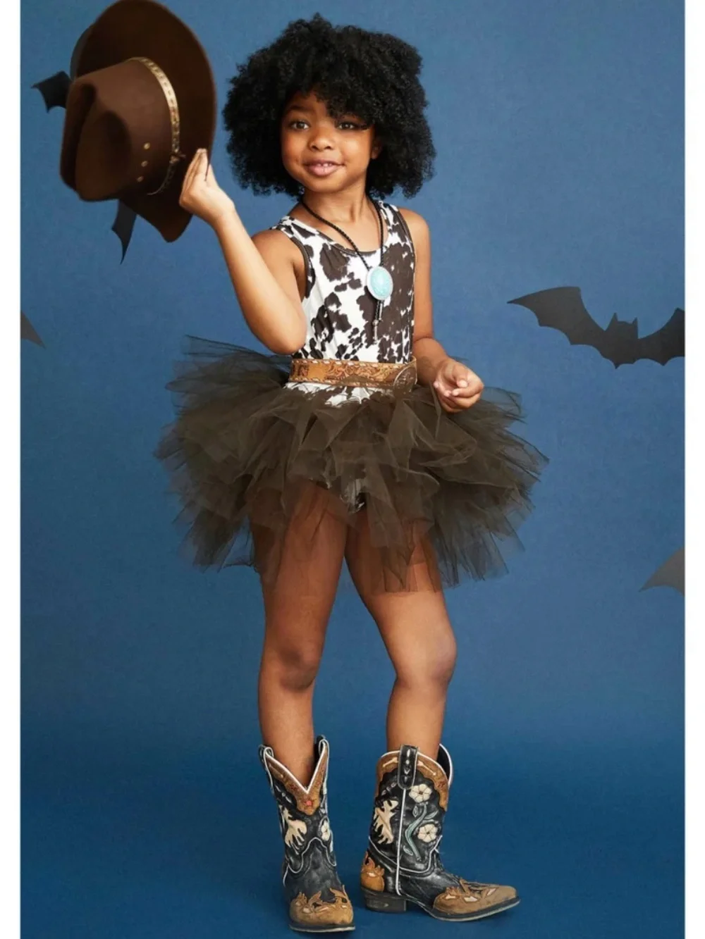 NWT 6Y iloveplum B.A.E. Tutu Dress | Suede Bessie Cow Print!